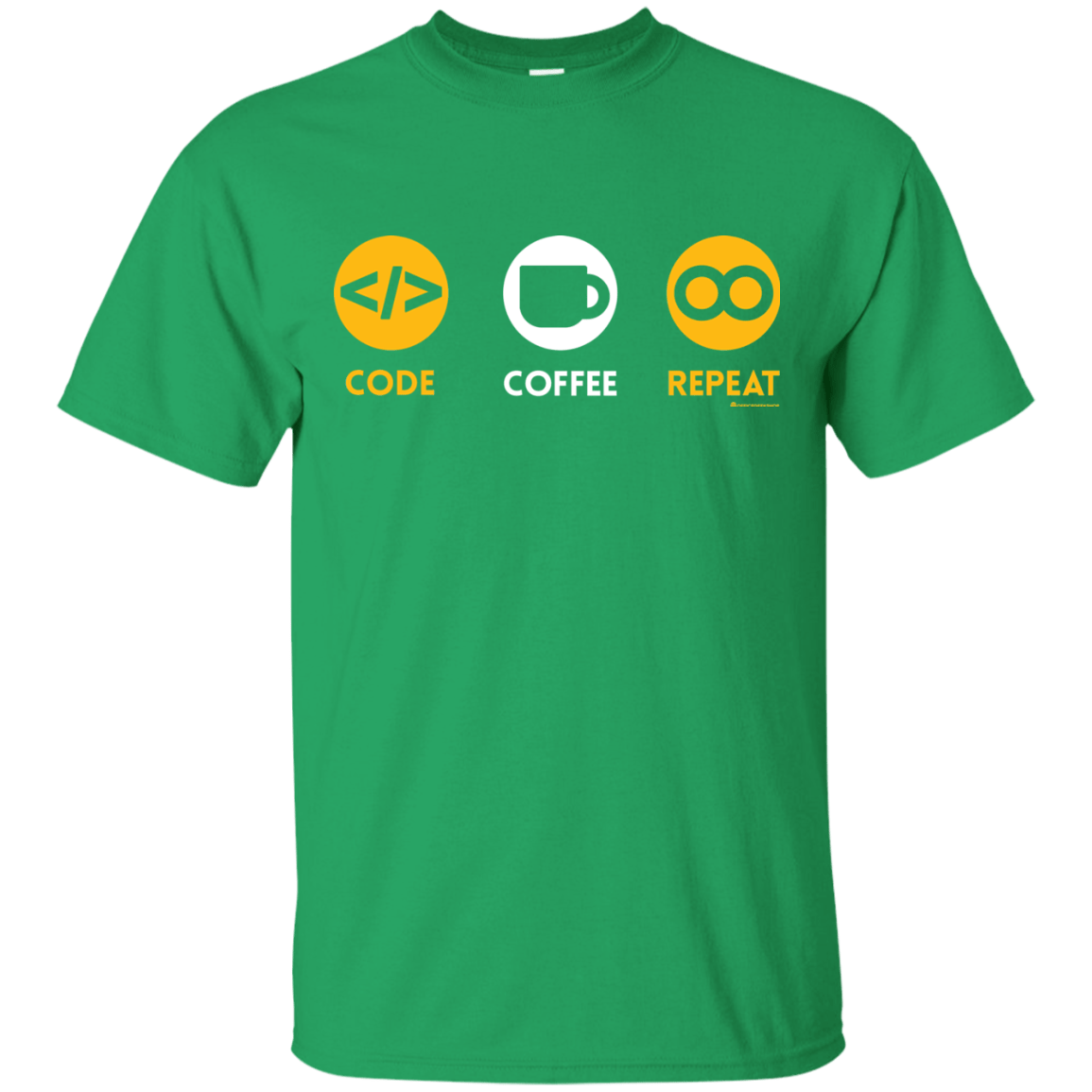 T-Shirts Irish Green / Small Code Coffee Repeat T-Shirt
