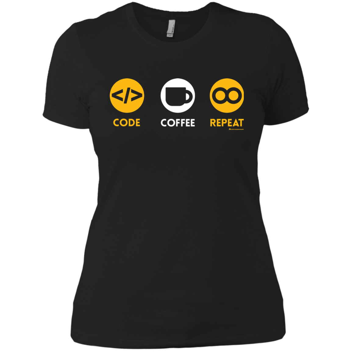 T-Shirts Black / X-Small Code Coffee Repeat Women's Premium T-Shirt