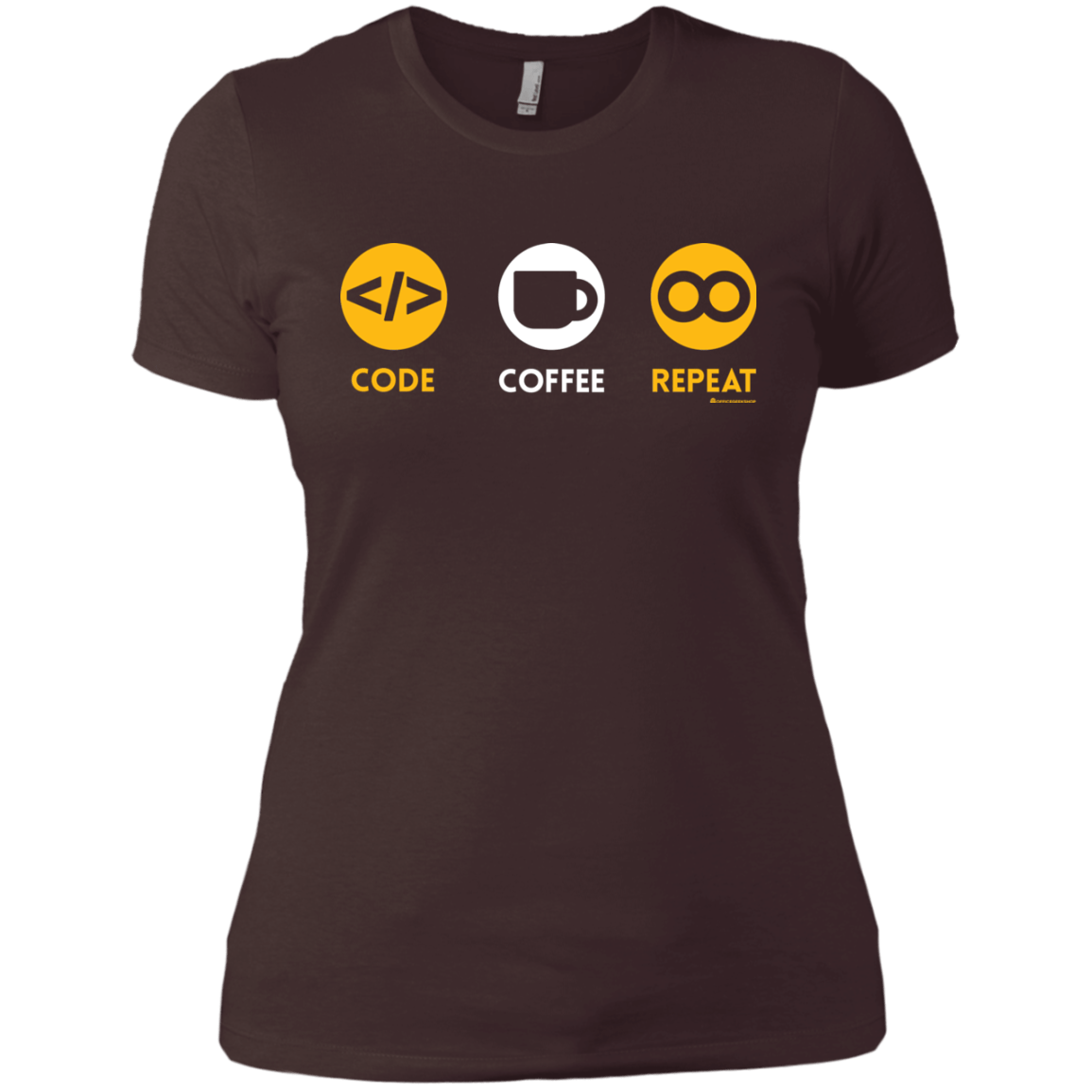 T-Shirts Dark Chocolate / X-Small Code Coffee Repeat Women's Premium T-Shirt