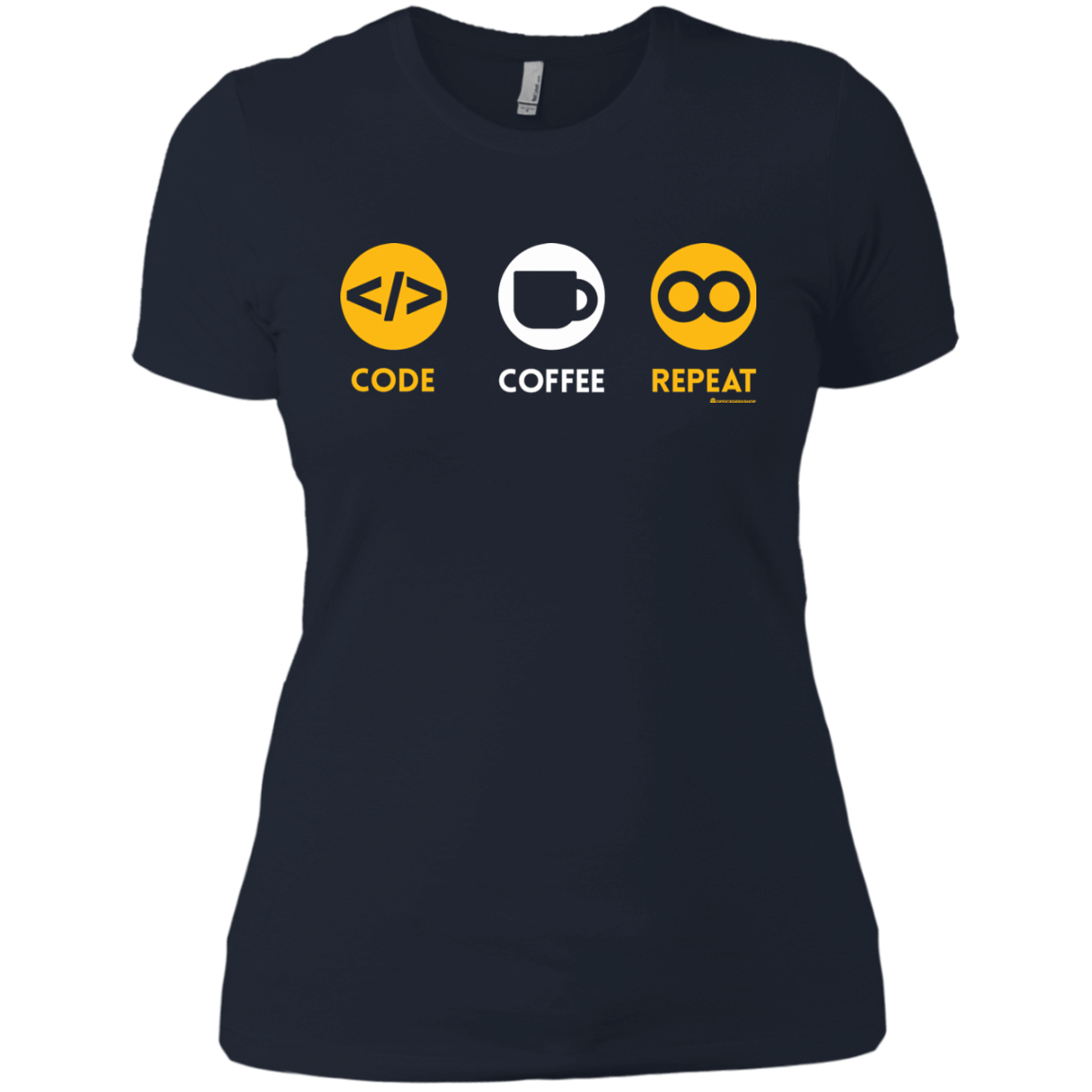 T-Shirts Midnight Navy / X-Small Code Coffee Repeat Women's Premium T-Shirt
