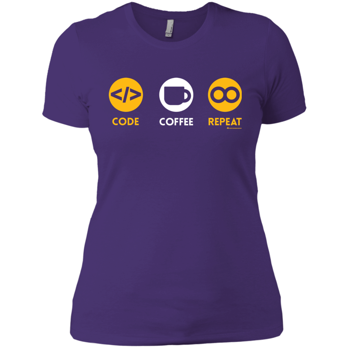 T-Shirts Purple Rush/ / X-Small Code Coffee Repeat Women's Premium T-Shirt