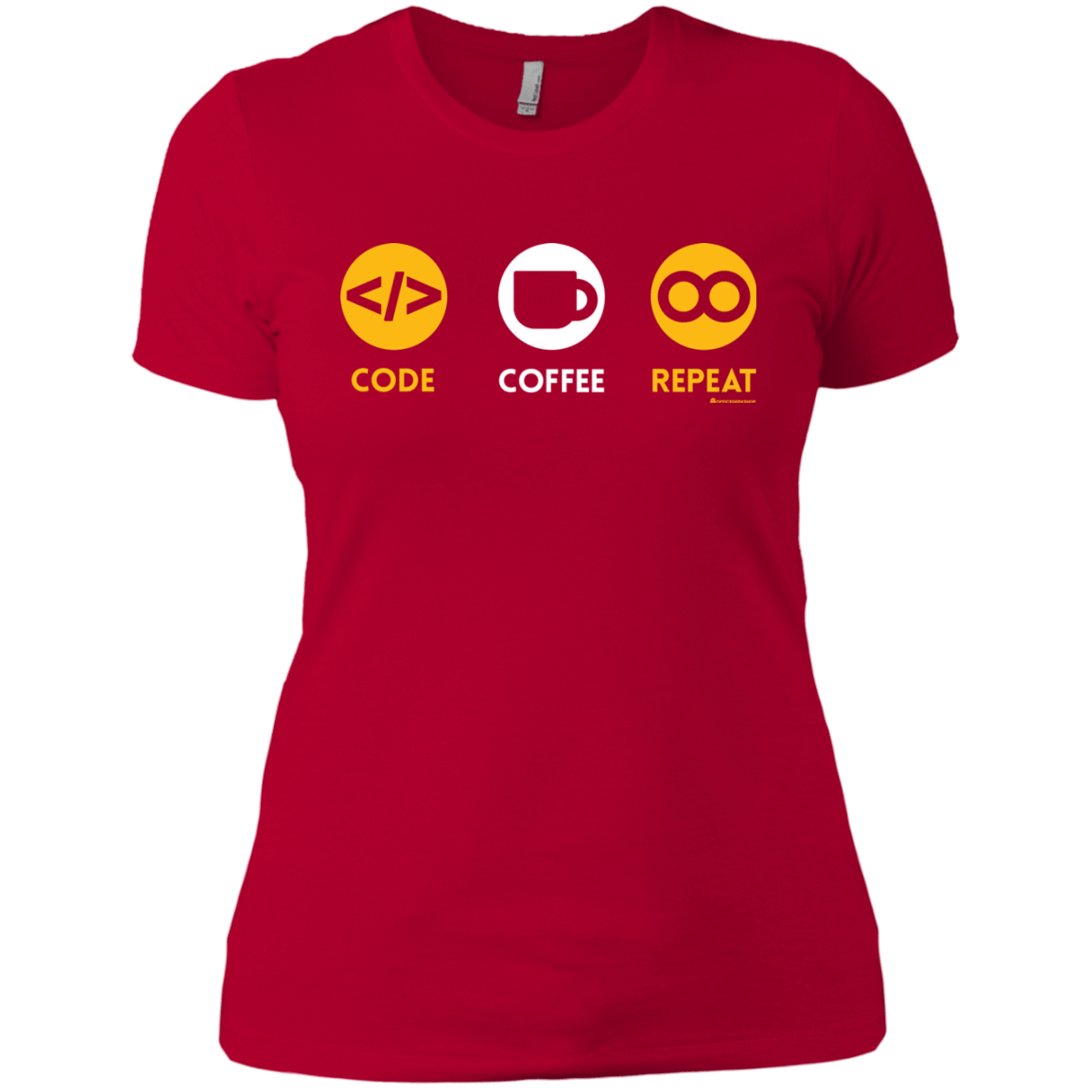 T-Shirts Red / X-Small Code Coffee Repeat Women's Premium T-Shirt