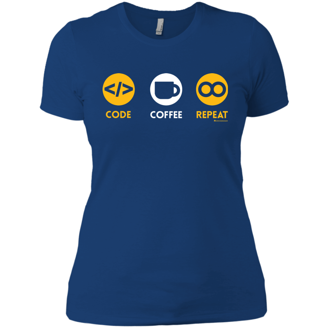 T-Shirts Royal / X-Small Code Coffee Repeat Women's Premium T-Shirt