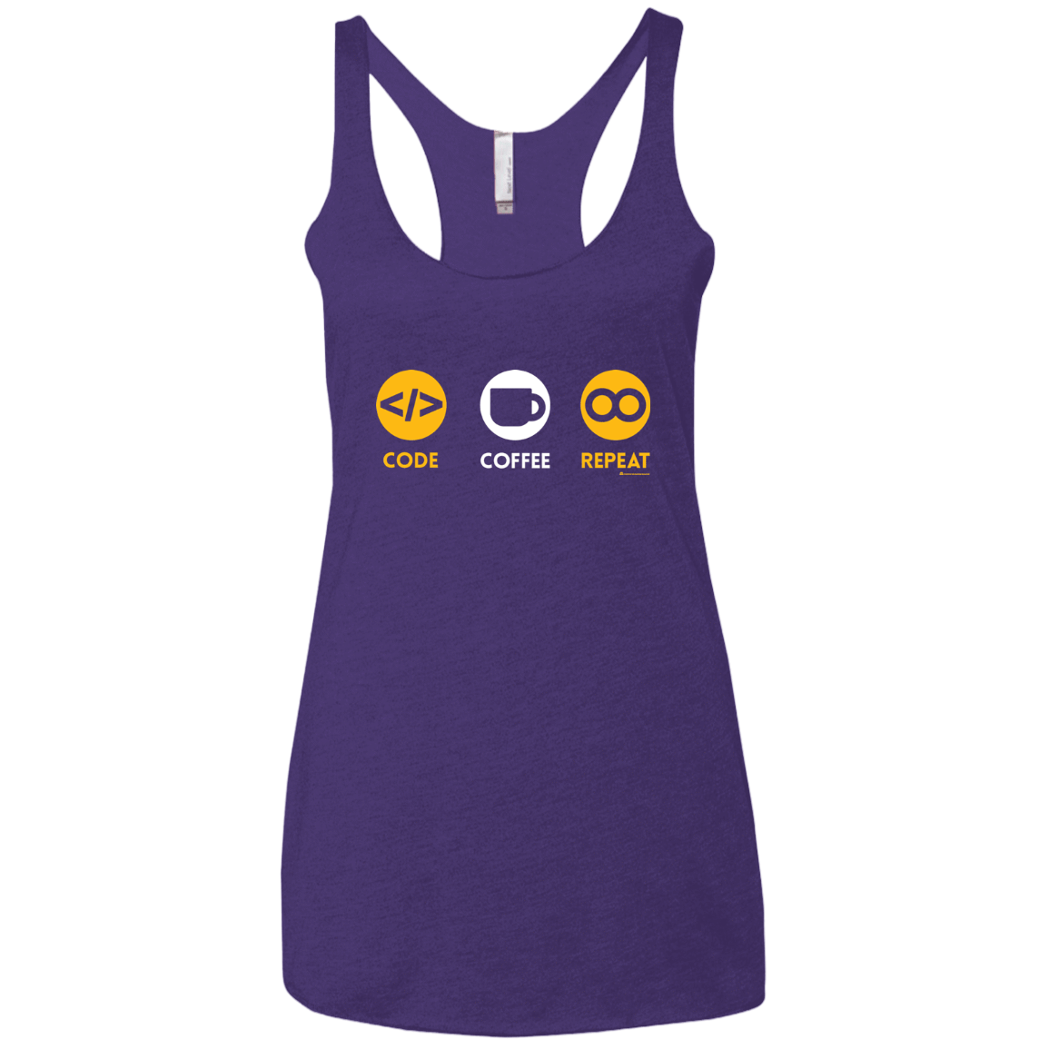 T-Shirts Purple Rush / X-Small Code Coffee Repeat Women's Triblend Racerback Tank