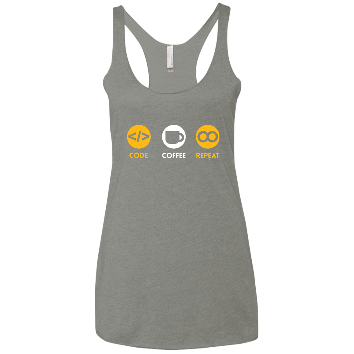 T-Shirts Venetian Grey / X-Small Code Coffee Repeat Women's Triblend Racerback Tank