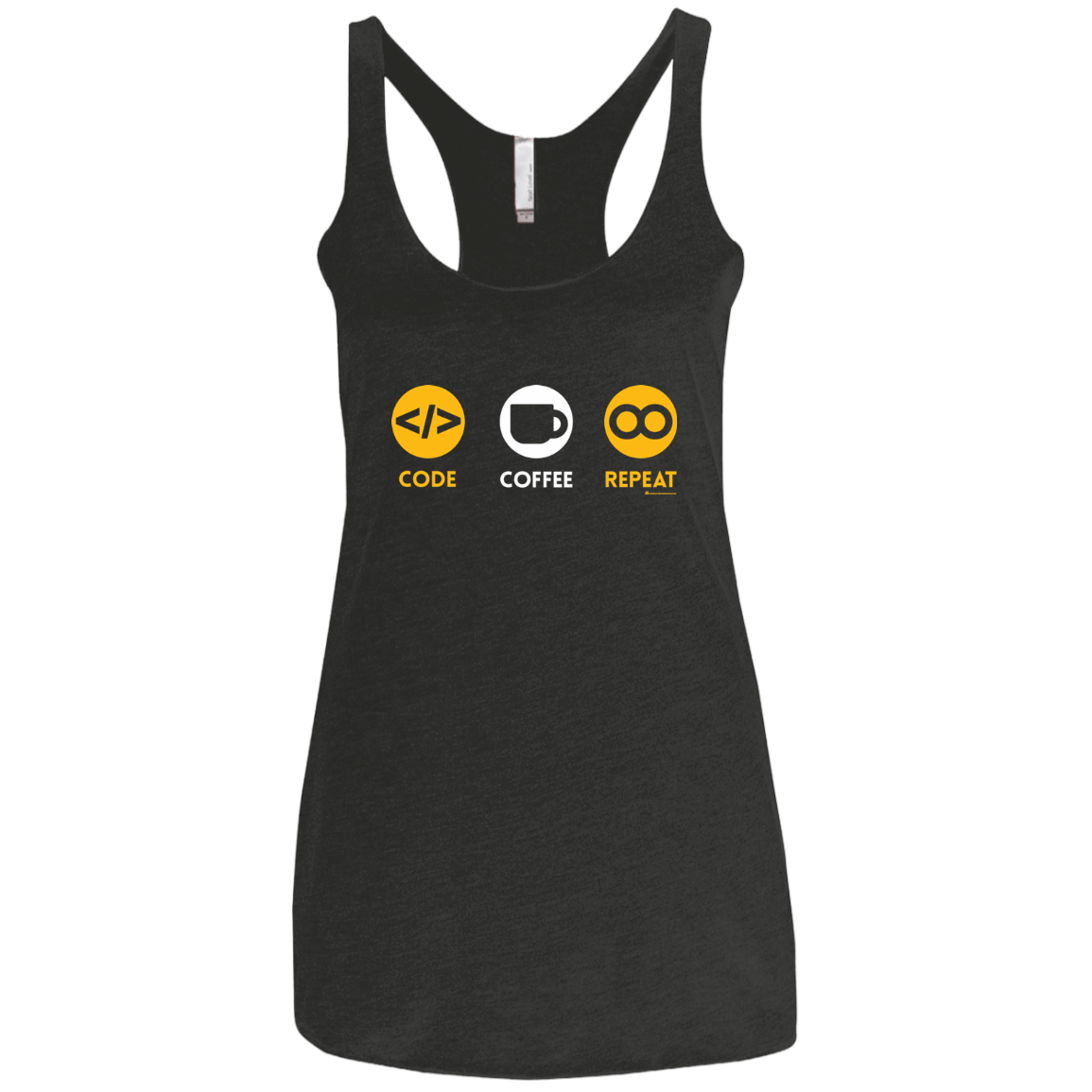 T-Shirts Vintage Black / X-Small Code Coffee Repeat Women's Triblend Racerback Tank