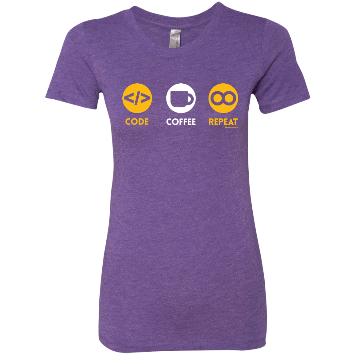 T-Shirts Purple Rush / Small Code Coffee Repeat Women's Triblend T-Shirt