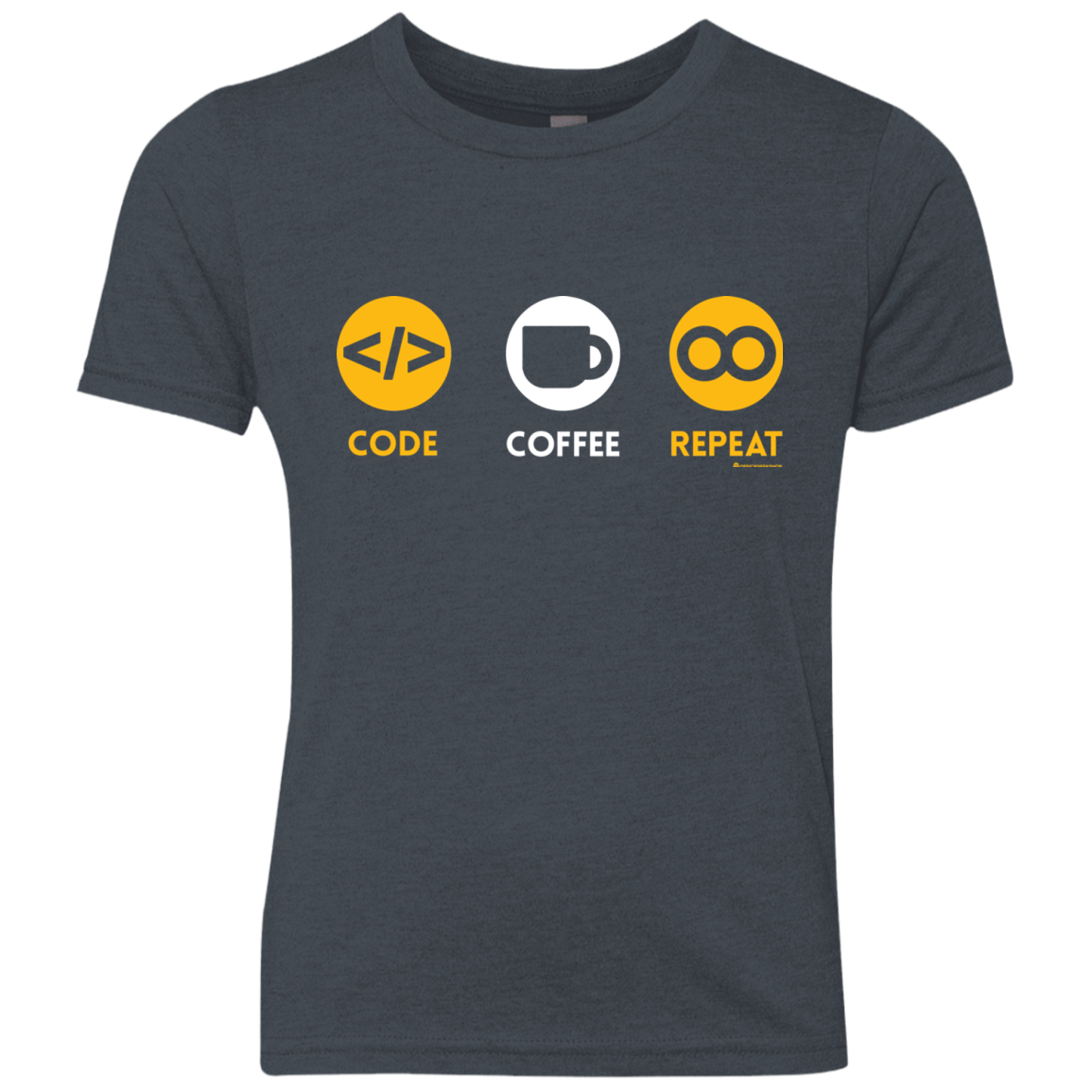 T-Shirts Vintage Navy / YXS Code Coffee Repeat Youth Triblend T-Shirt