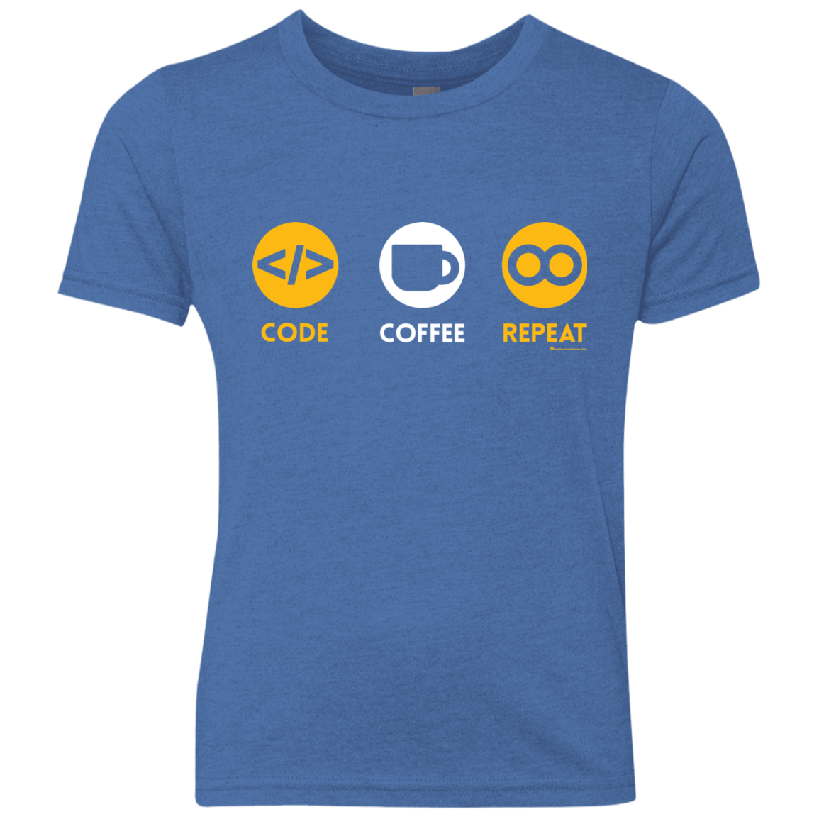 T-Shirts Vintage Royal / YXS Code Coffee Repeat Youth Triblend T-Shirt