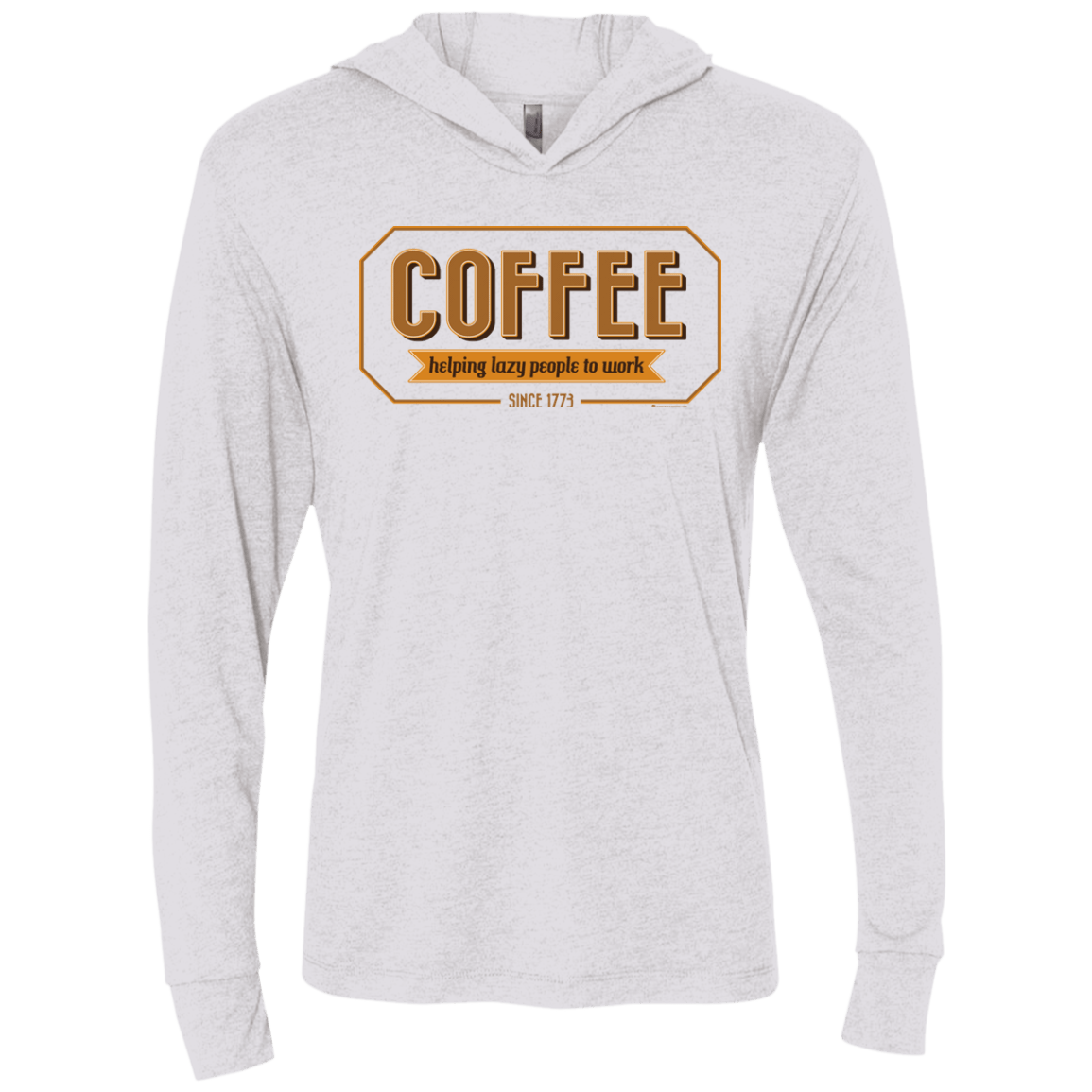 T-Shirts Heather White / X-Small Coffee For Lazy People Triblend Long Sleeve Hoodie Tee