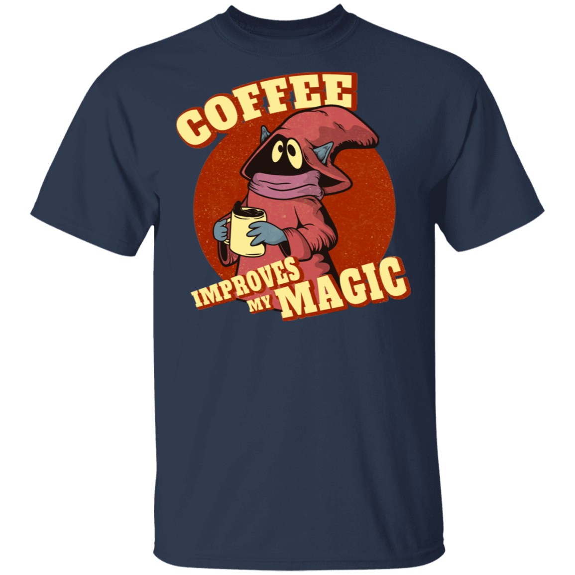T-Shirts Navy / S Coffee Improves My Magic T-Shirt