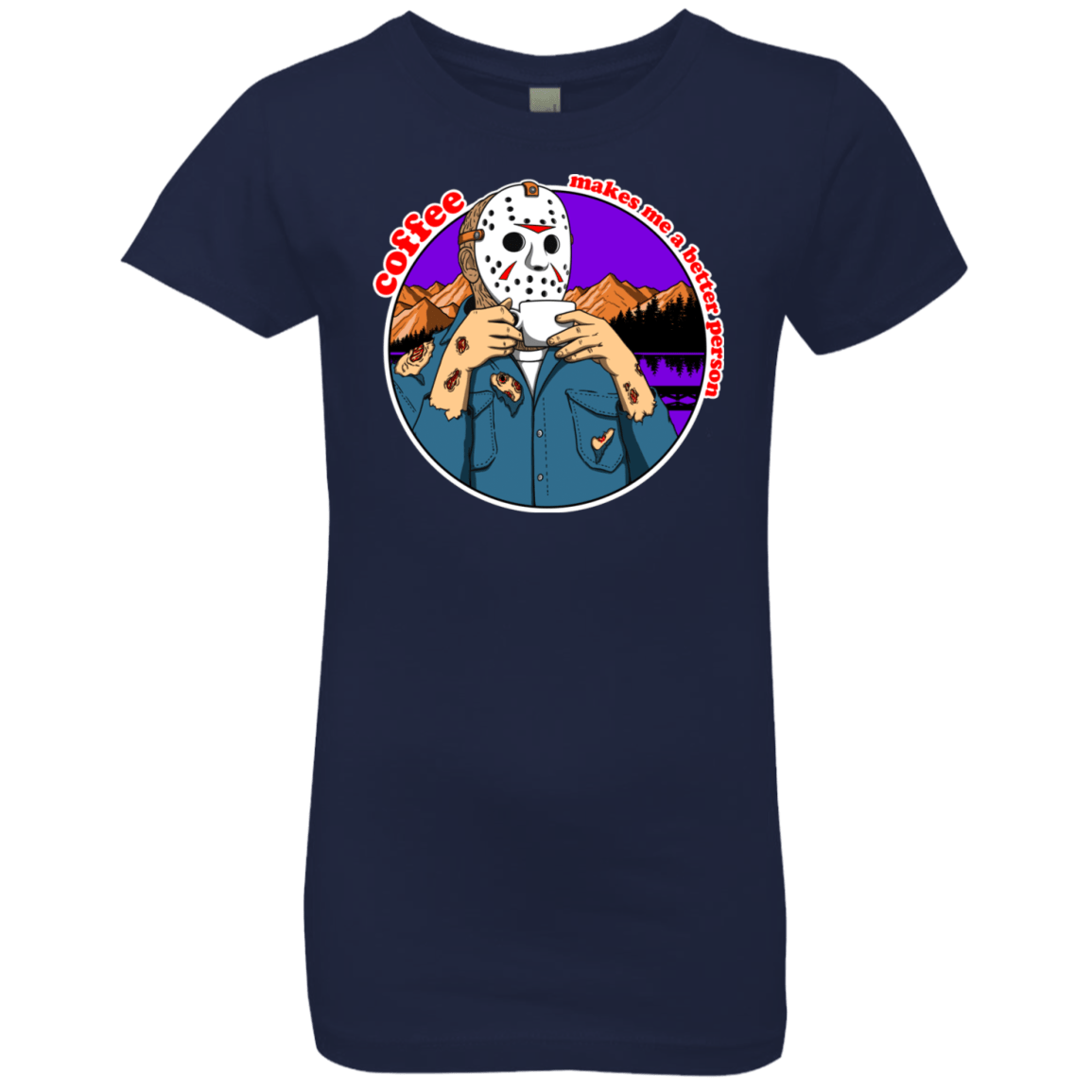 T-Shirts Midnight Navy / YXS Coffee Makes Me Better Girls Premium T-Shirt