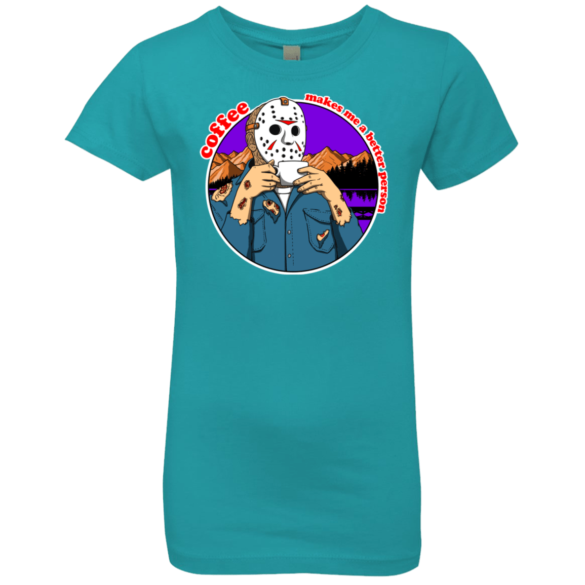 T-Shirts Tahiti Blue / YXS Coffee Makes Me Better Girls Premium T-Shirt