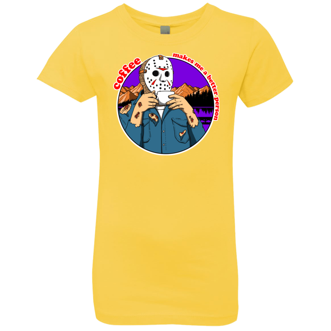 T-Shirts Vibrant Yellow / YXS Coffee Makes Me Better Girls Premium T-Shirt