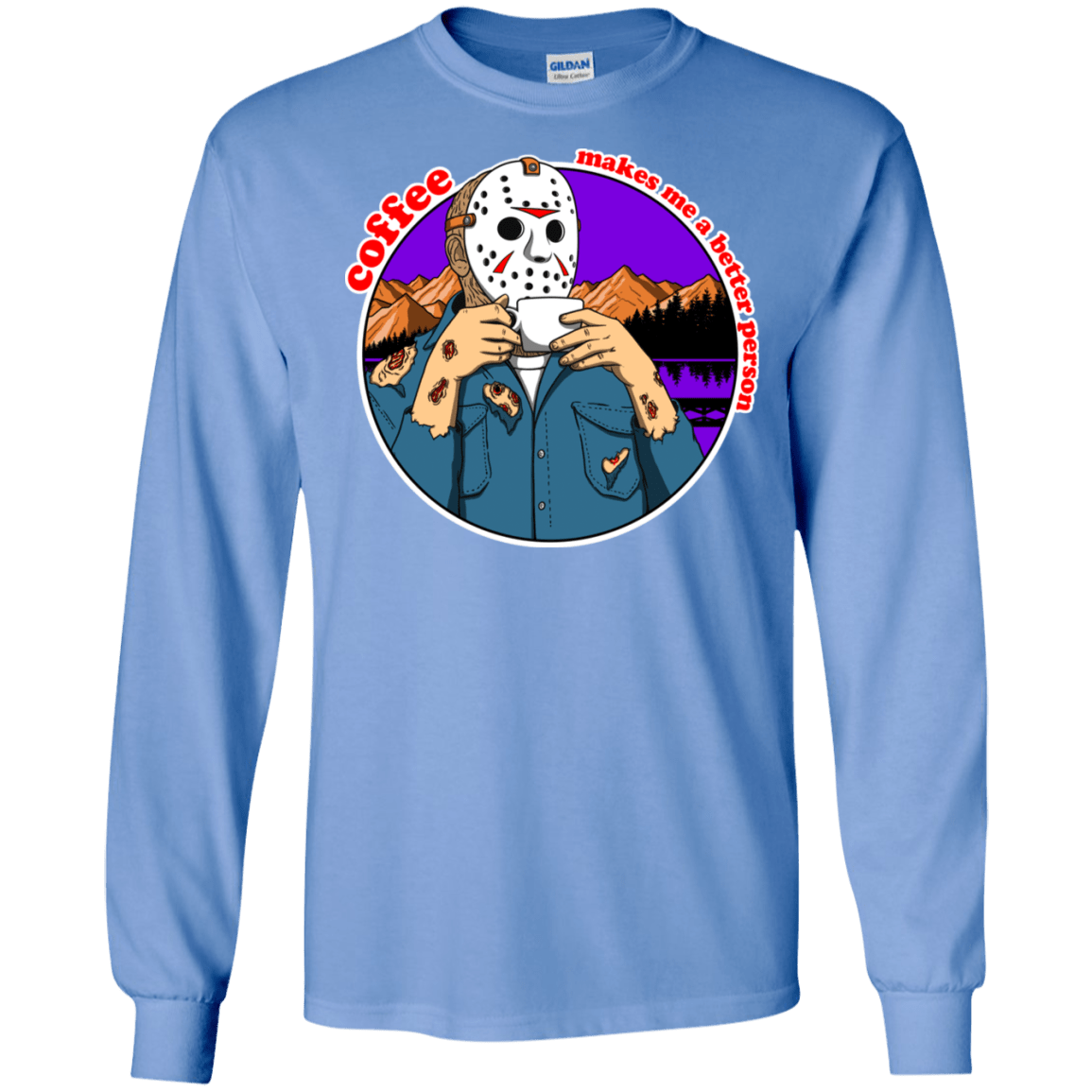 T-Shirts Carolina Blue / S Coffee Makes Me Better Men's Long Sleeve T-Shirt