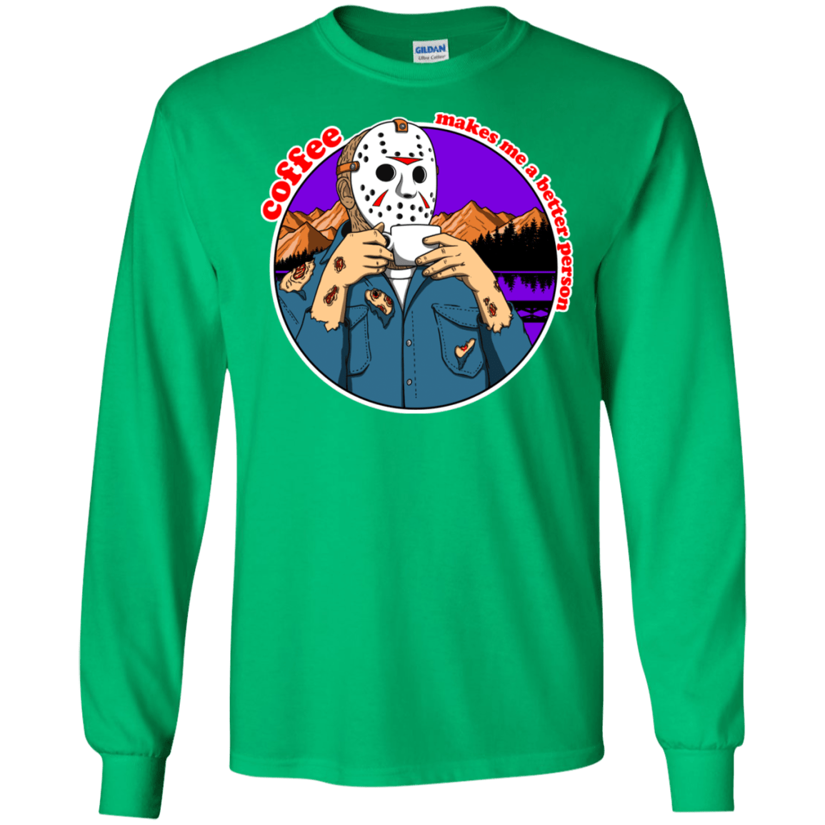 T-Shirts Irish Green / S Coffee Makes Me Better Men's Long Sleeve T-Shirt