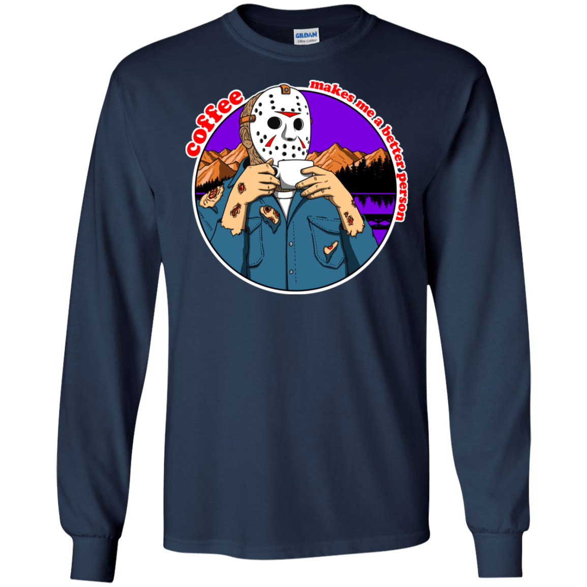 T-Shirts Navy / S Coffee Makes Me Better Men's Long Sleeve T-Shirt