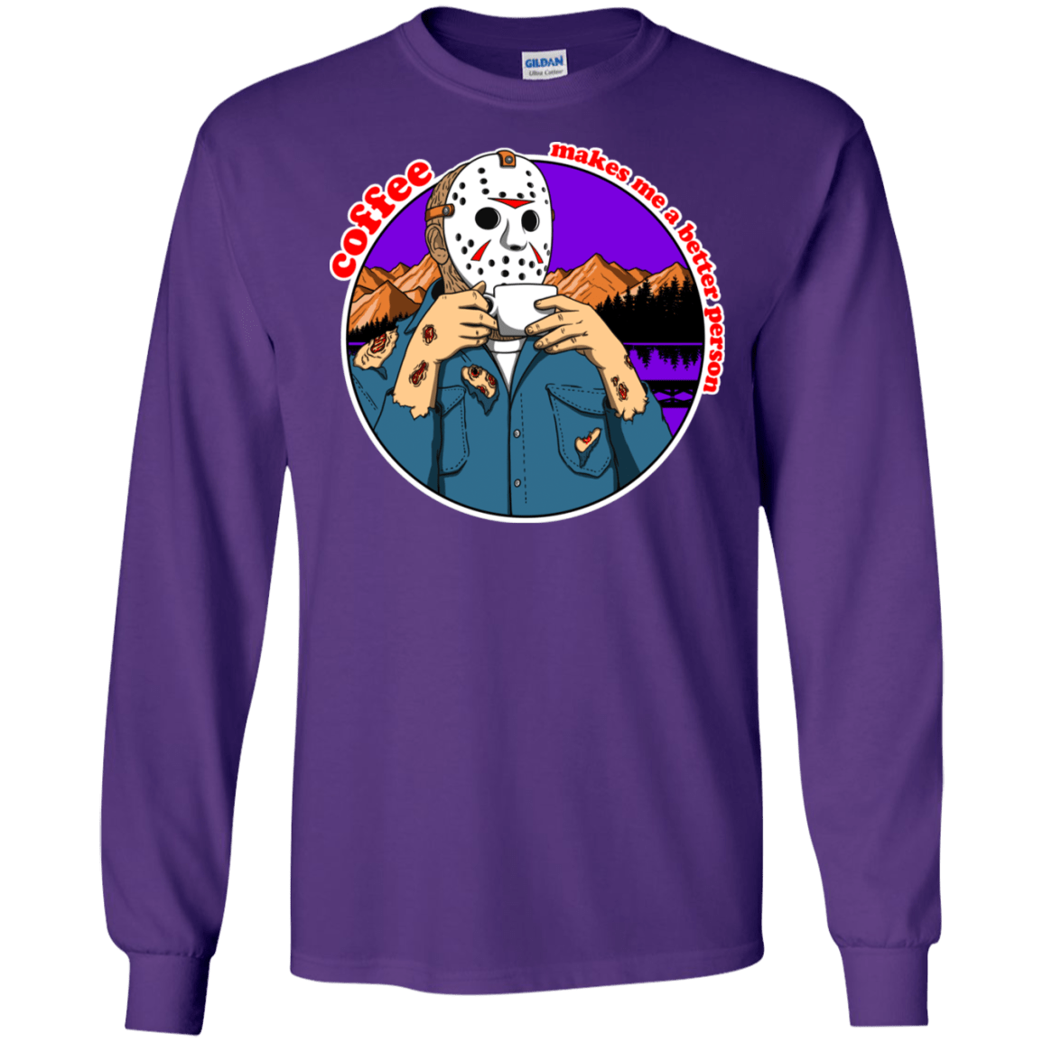 T-Shirts Purple / S Coffee Makes Me Better Men's Long Sleeve T-Shirt