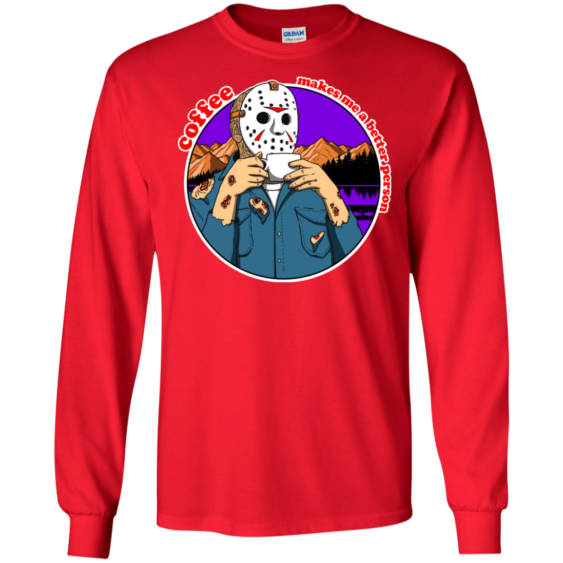 T-Shirts Red / S Coffee Makes Me Better Men's Long Sleeve T-Shirt