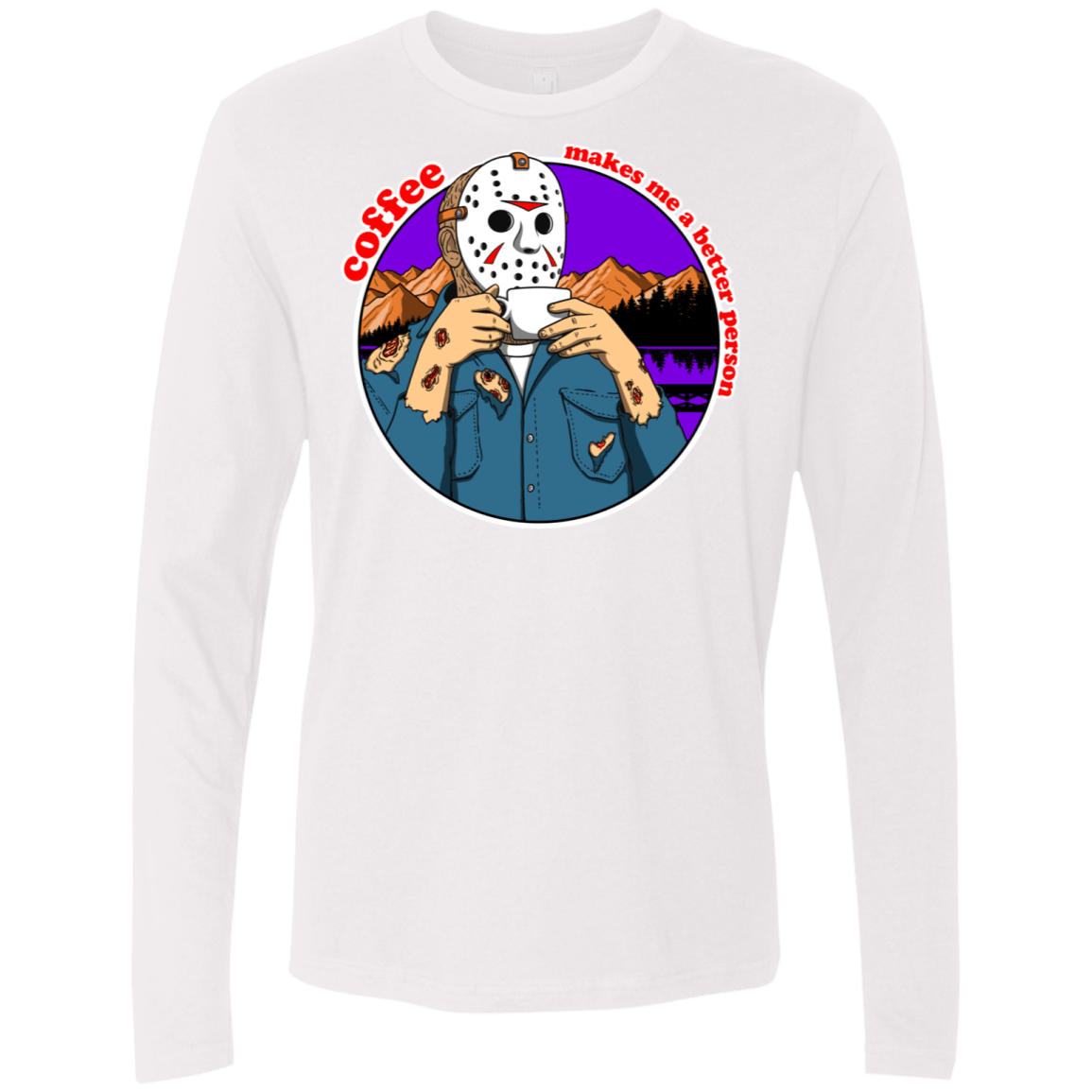 T-Shirts White / S Coffee Makes Me Better Men's Premium Long Sleeve