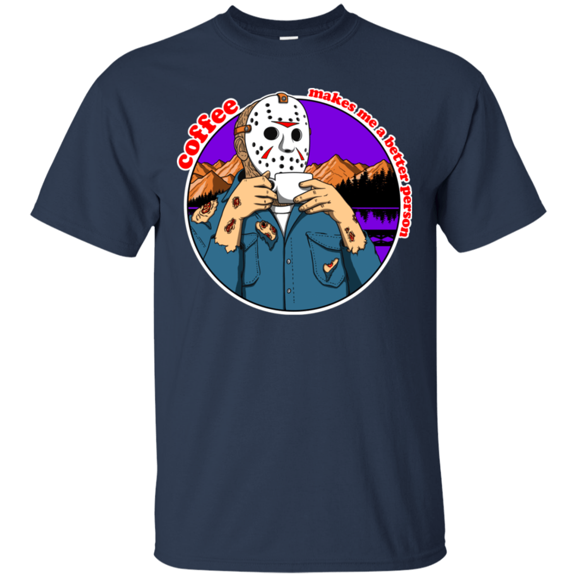 T-Shirts Navy / S Coffee Makes Me Better T-Shirt