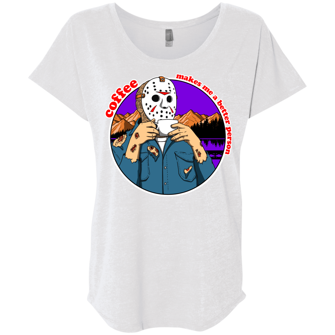 T-Shirts Heather White / X-Small Coffee Makes Me Better Triblend Dolman Sleeve