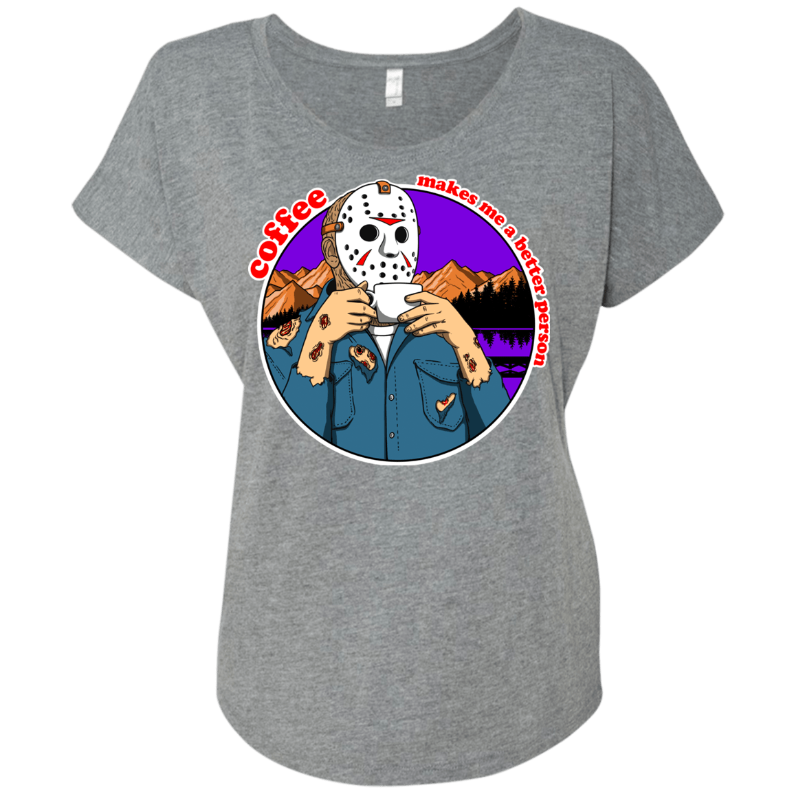 T-Shirts Premium Heather / X-Small Coffee Makes Me Better Triblend Dolman Sleeve