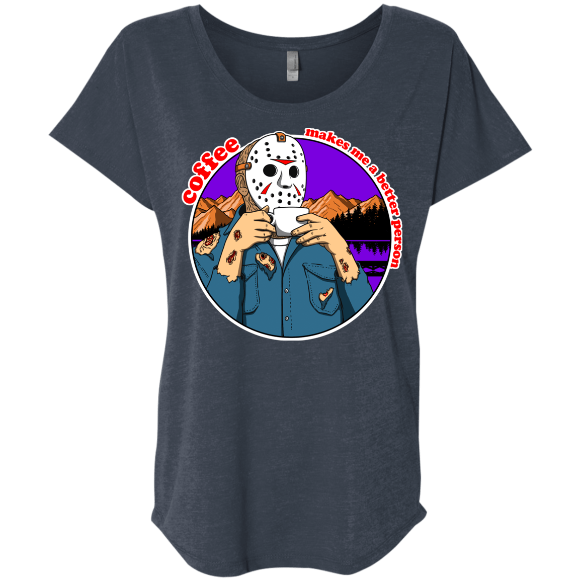 T-Shirts Vintage Navy / X-Small Coffee Makes Me Better Triblend Dolman Sleeve