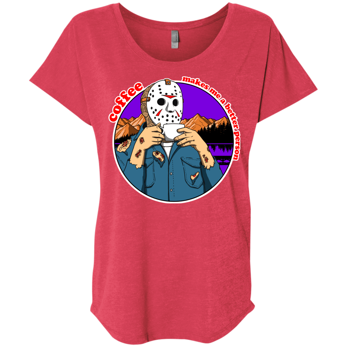 T-Shirts Vintage Red / X-Small Coffee Makes Me Better Triblend Dolman Sleeve