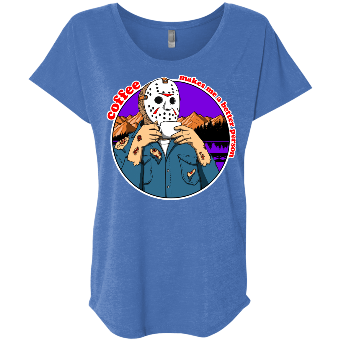 T-Shirts Vintage Royal / X-Small Coffee Makes Me Better Triblend Dolman Sleeve