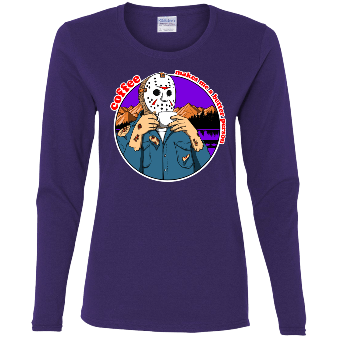T-Shirts Purple / S Coffee Makes Me Better Women's Long Sleeve T-Shirt