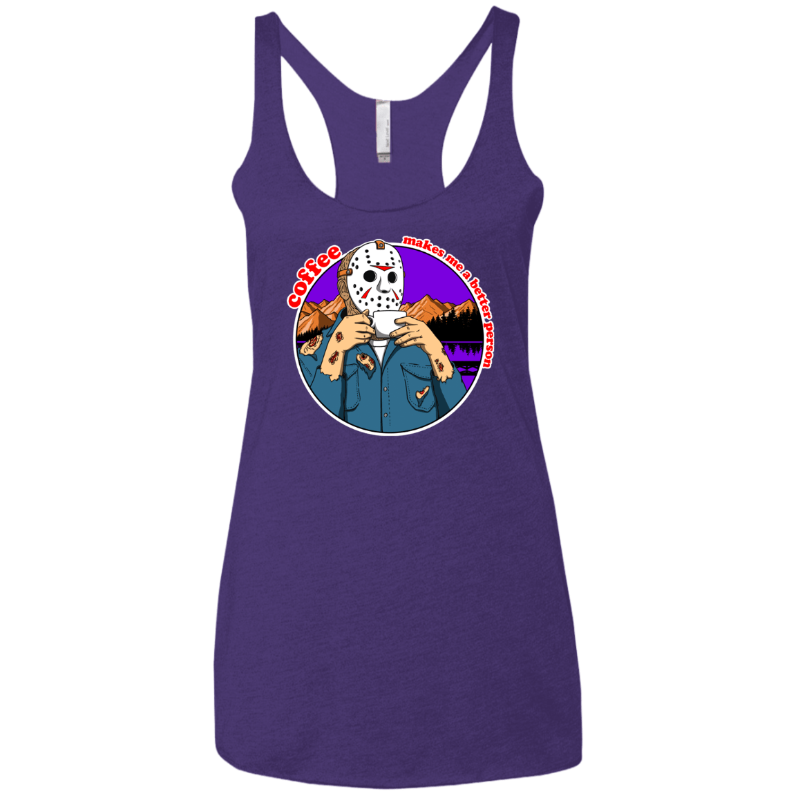 T-Shirts Purple Rush / X-Small Coffee Makes Me Better Women's Triblend Racerback Tank