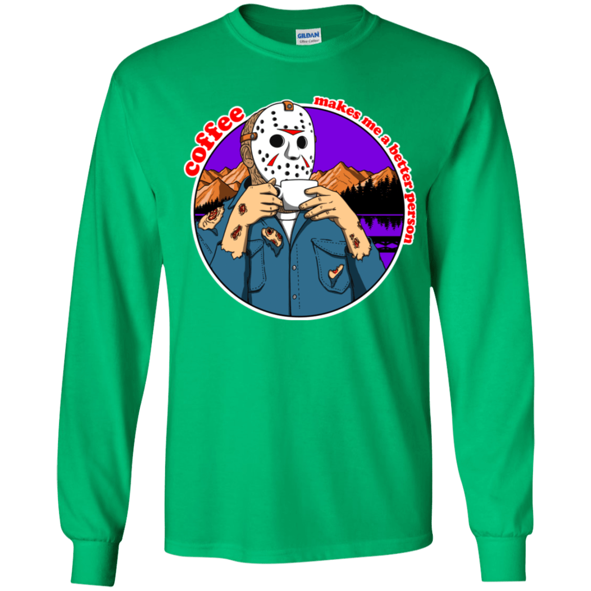T-Shirts Irish Green / YS Coffee Makes Me Better Youth Long Sleeve T-Shirt