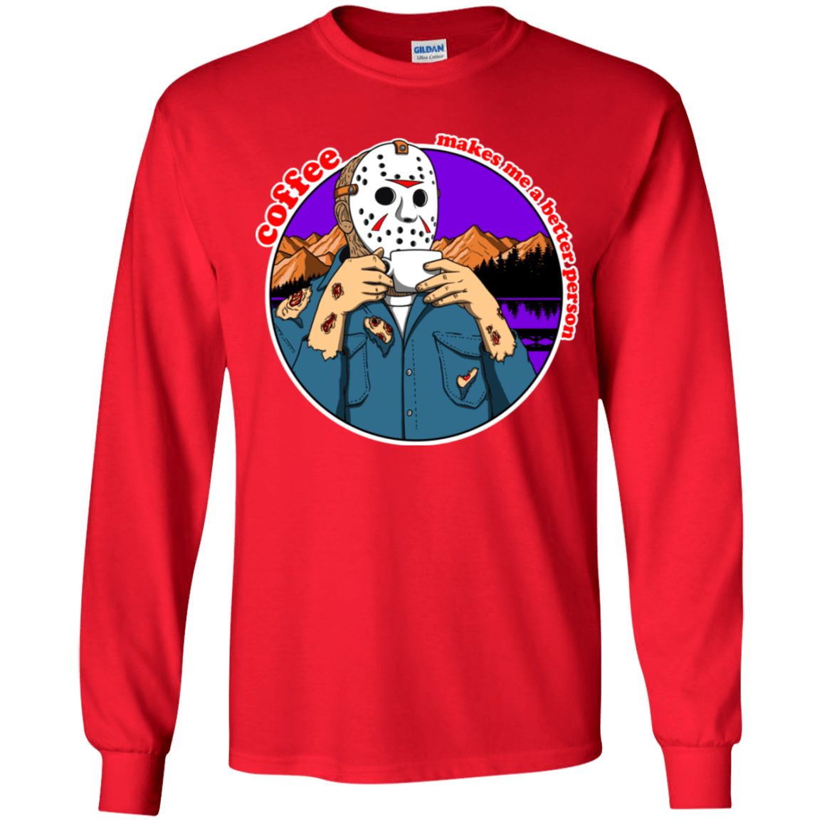 T-Shirts Red / YS Coffee Makes Me Better Youth Long Sleeve T-Shirt