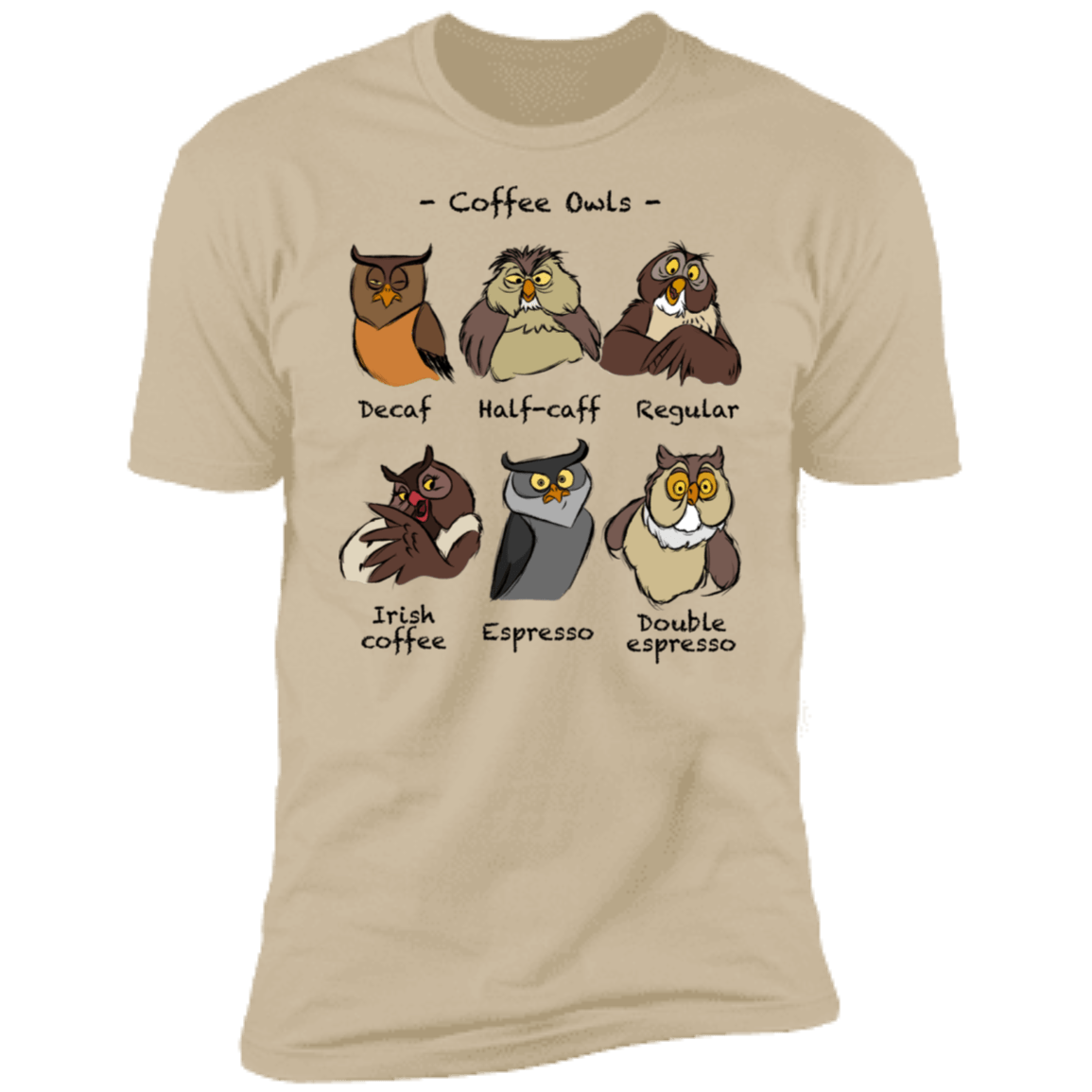 T-Shirts Sand / S Coffee Owls Men's Premium T-Shirt
