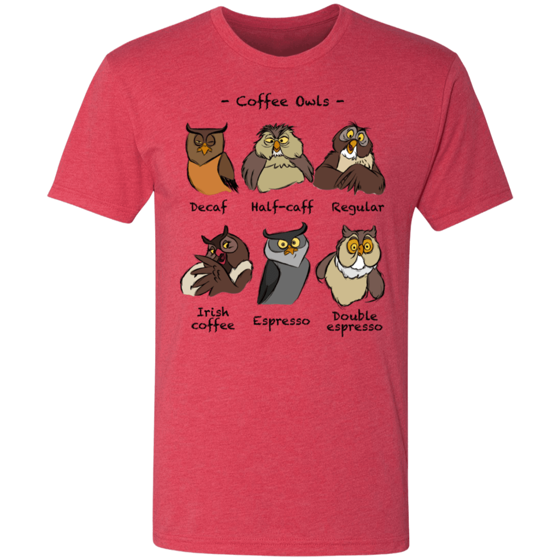 T-Shirts Vintage Red / S Coffee Owls Men's Triblend T-Shirt