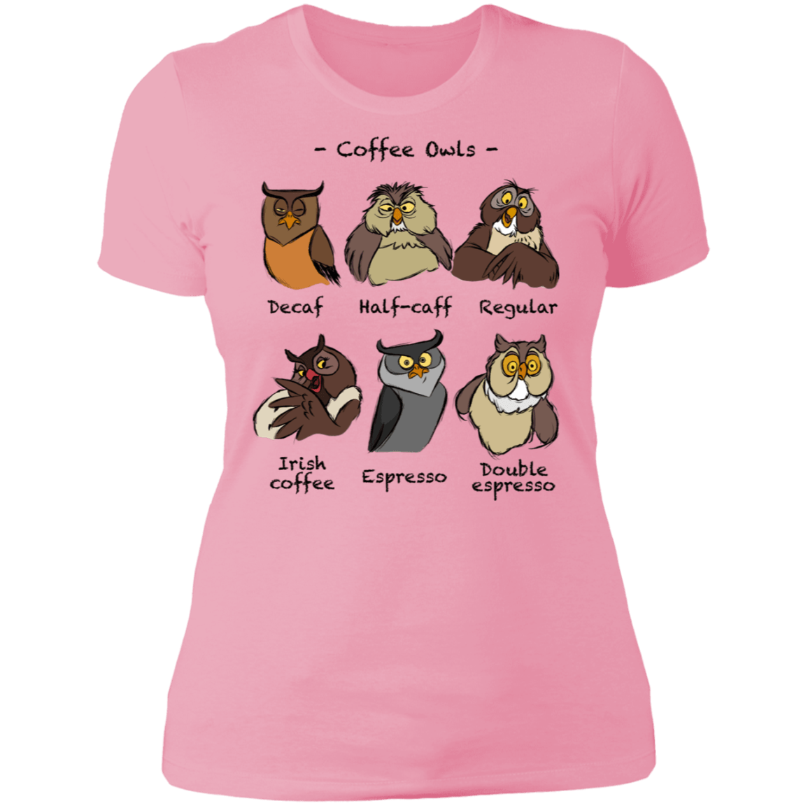 T-Shirts Light Pink / S Coffee Owls Women's Premium T-Shirt