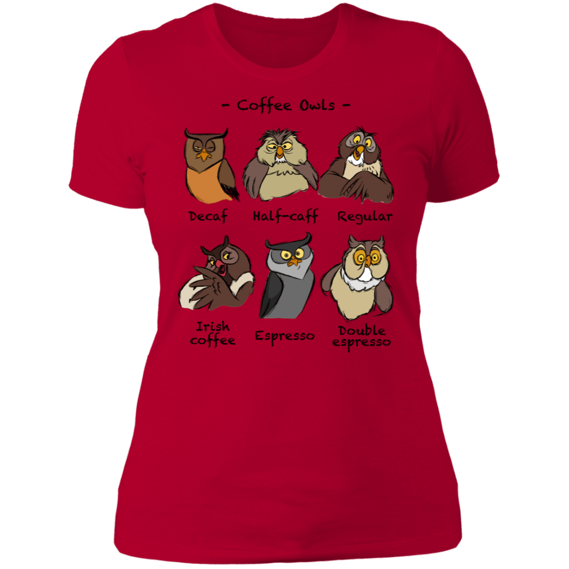 T-Shirts Red / S Coffee Owls Women's Premium T-Shirt