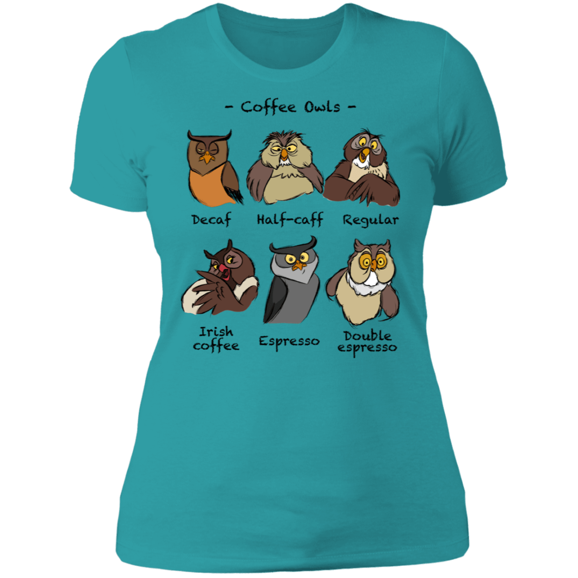 T-Shirts Tahiti Blue / S Coffee Owls Women's Premium T-Shirt