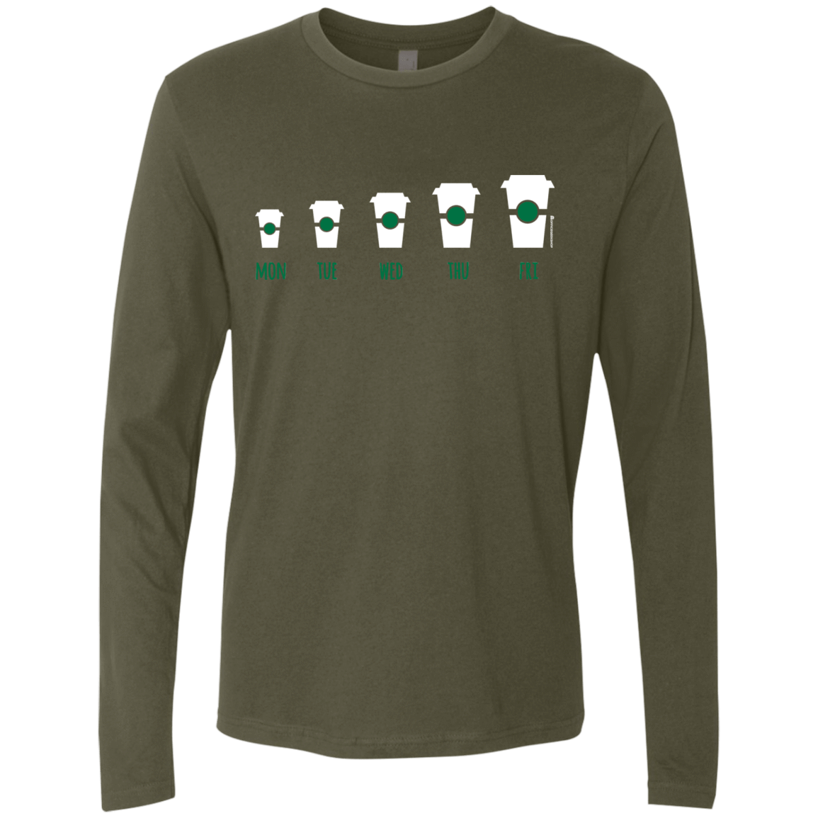 T-Shirts Military Green / Small Coffee Week Men's Premium Long Sleeve