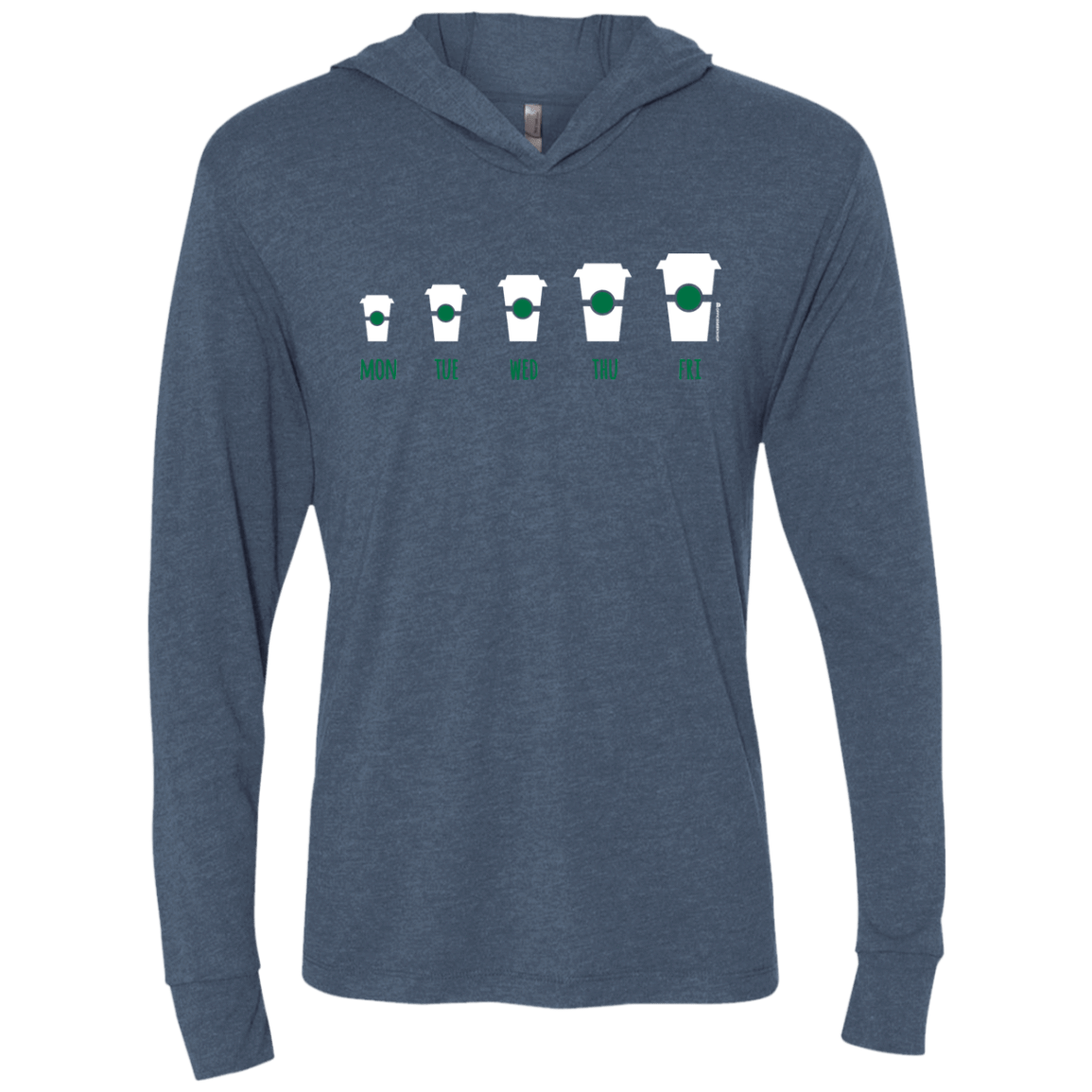 T-Shirts Indigo / X-Small Coffee Week Triblend Long Sleeve Hoodie Tee