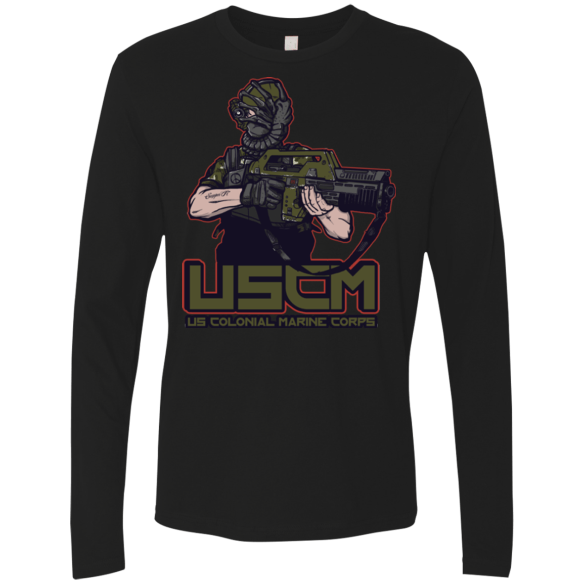 T-Shirts Black / Small Colonial Facehugger Men's Premium Long Sleeve