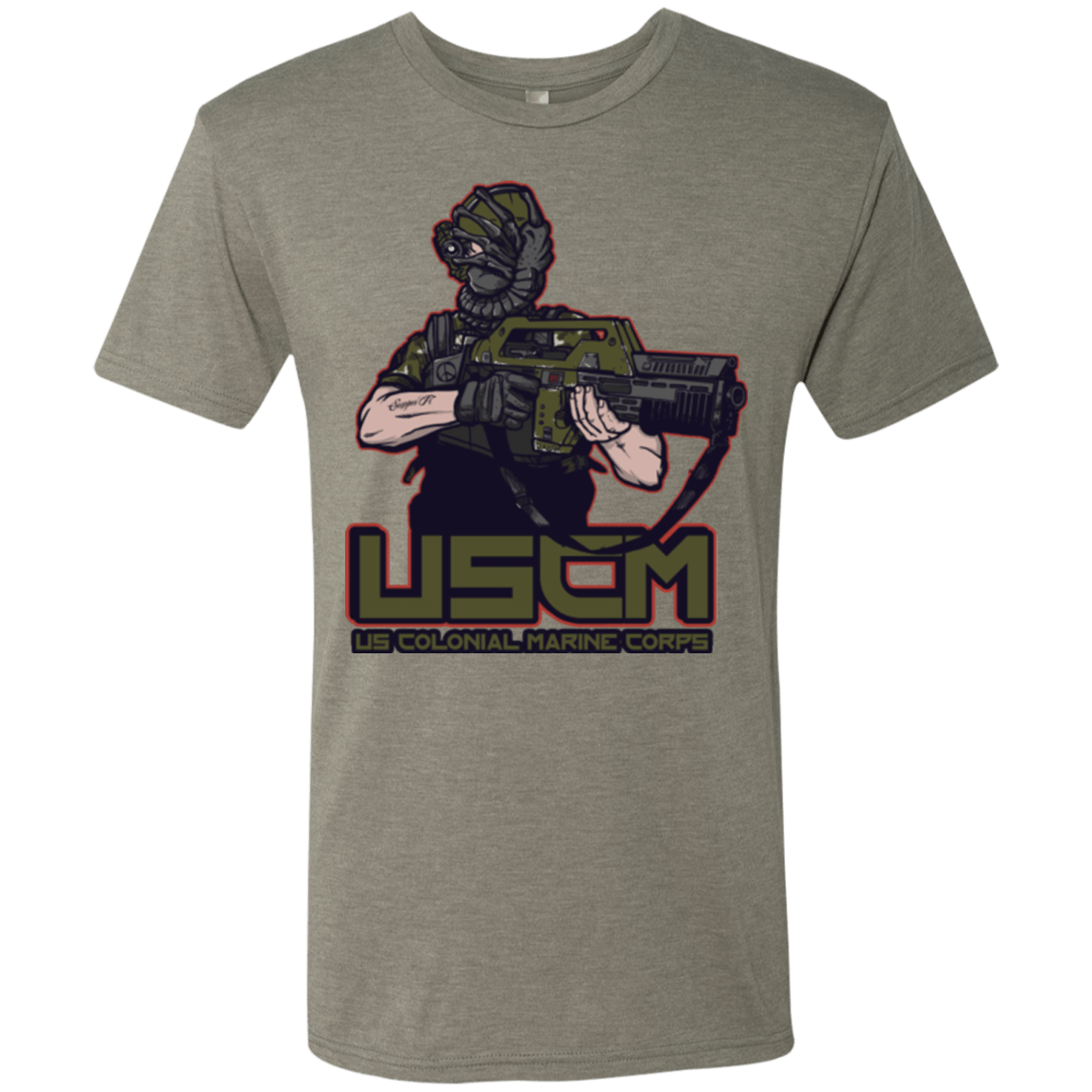 T-Shirts Venetian Grey / Small Colonial Facehugger Men's Triblend T-Shirt