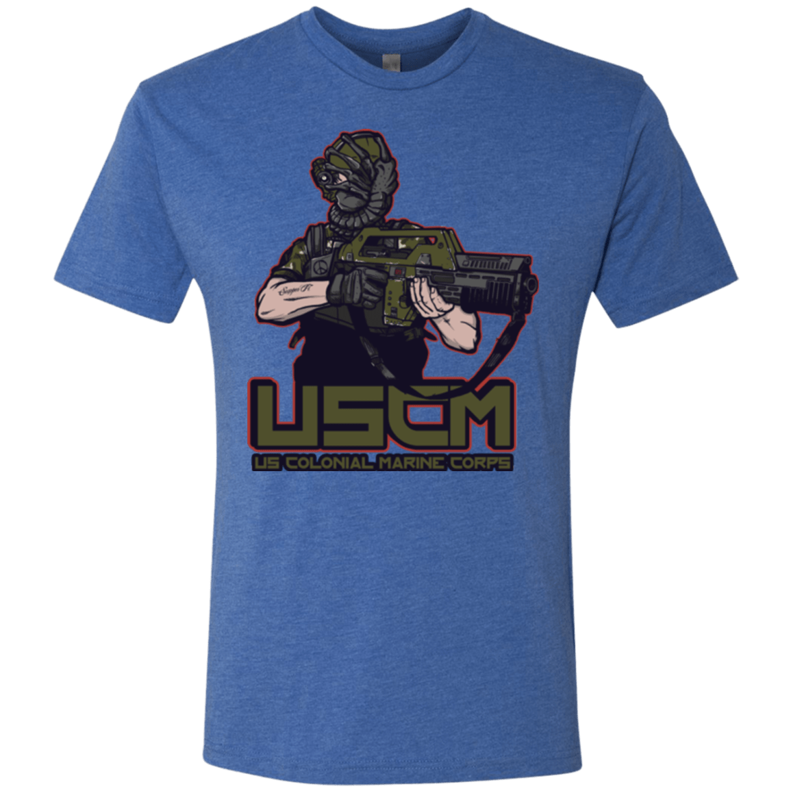 T-Shirts Vintage Royal / Small Colonial Facehugger Men's Triblend T-Shirt