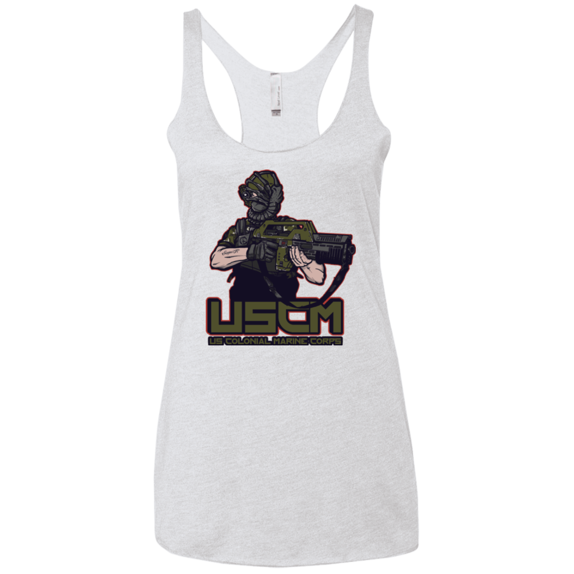 T-Shirts Heather White / X-Small Colonial Facehugger Women's Triblend Racerback Tank