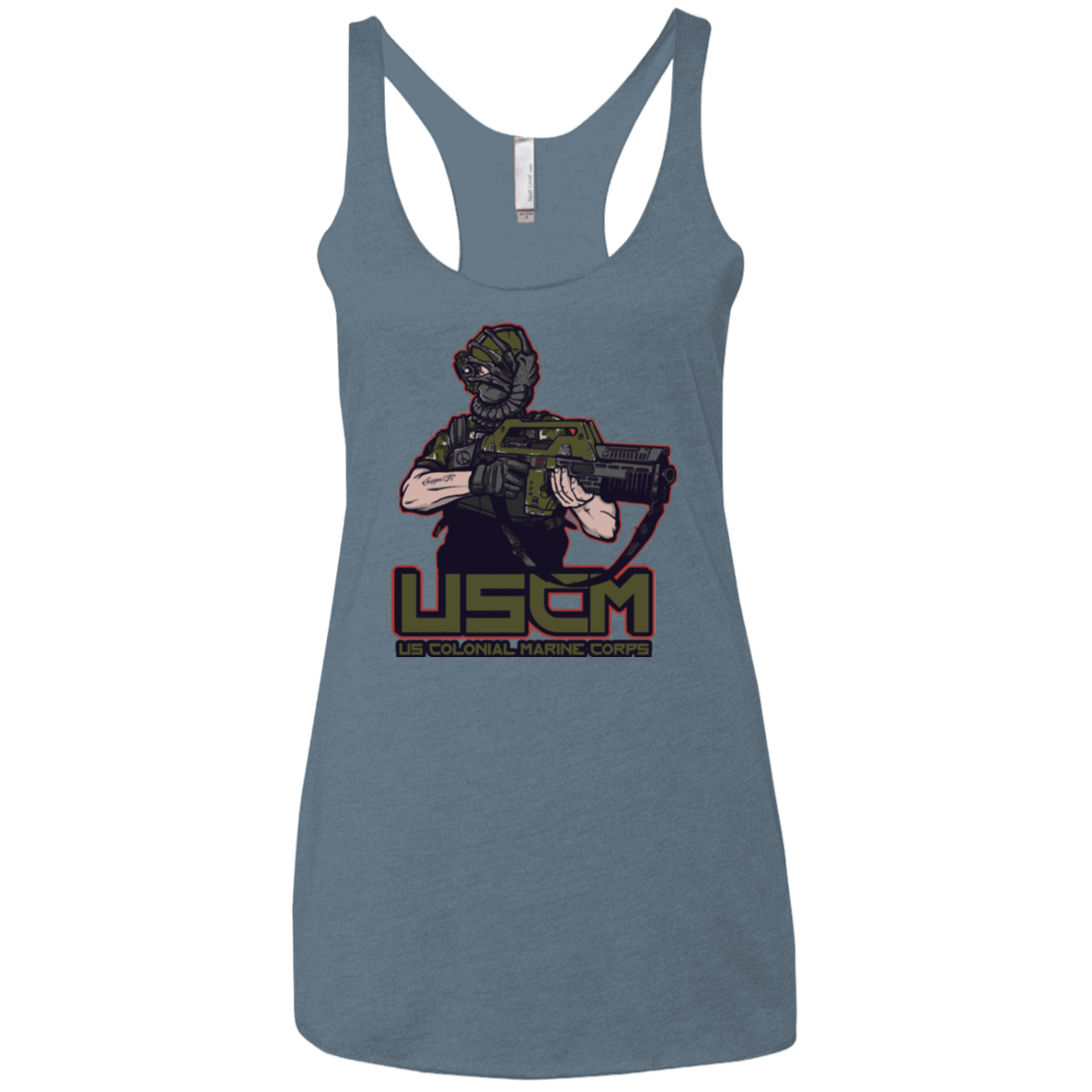 T-Shirts Indigo / X-Small Colonial Facehugger Women's Triblend Racerback Tank
