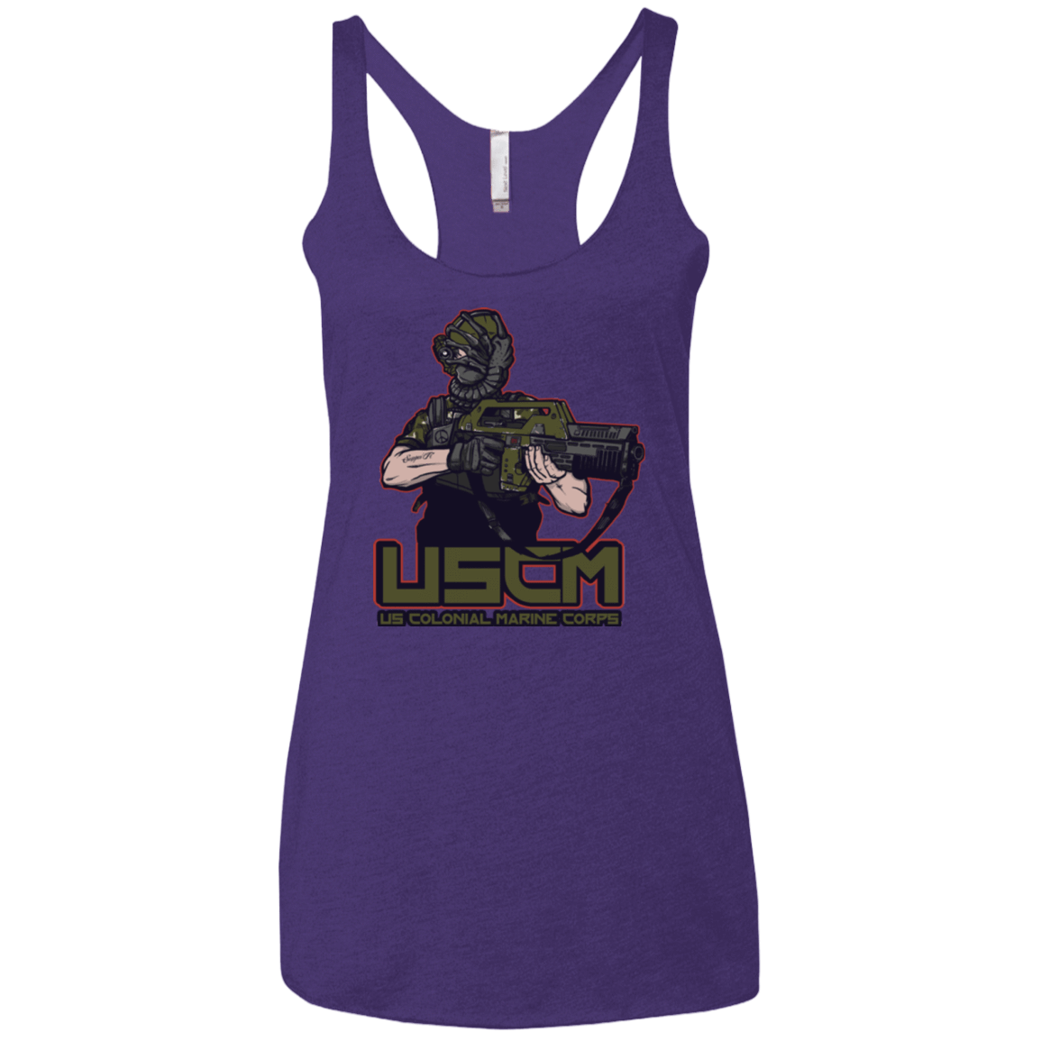 T-Shirts Purple Rush / X-Small Colonial Facehugger Women's Triblend Racerback Tank