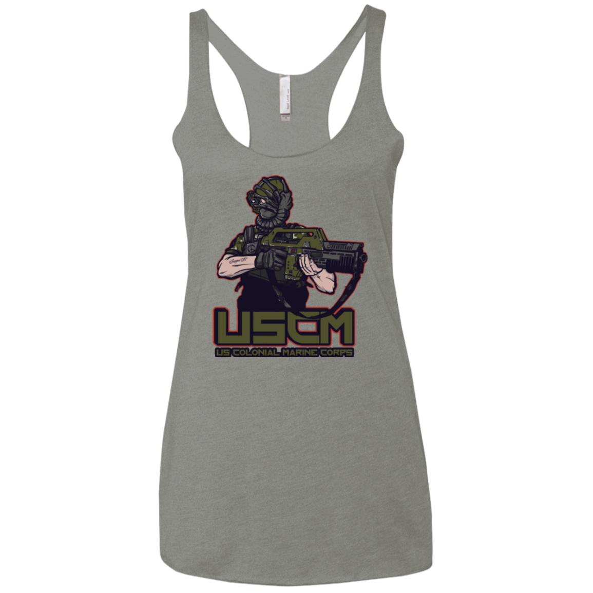 T-Shirts Venetian Grey / X-Small Colonial Facehugger Women's Triblend Racerback Tank