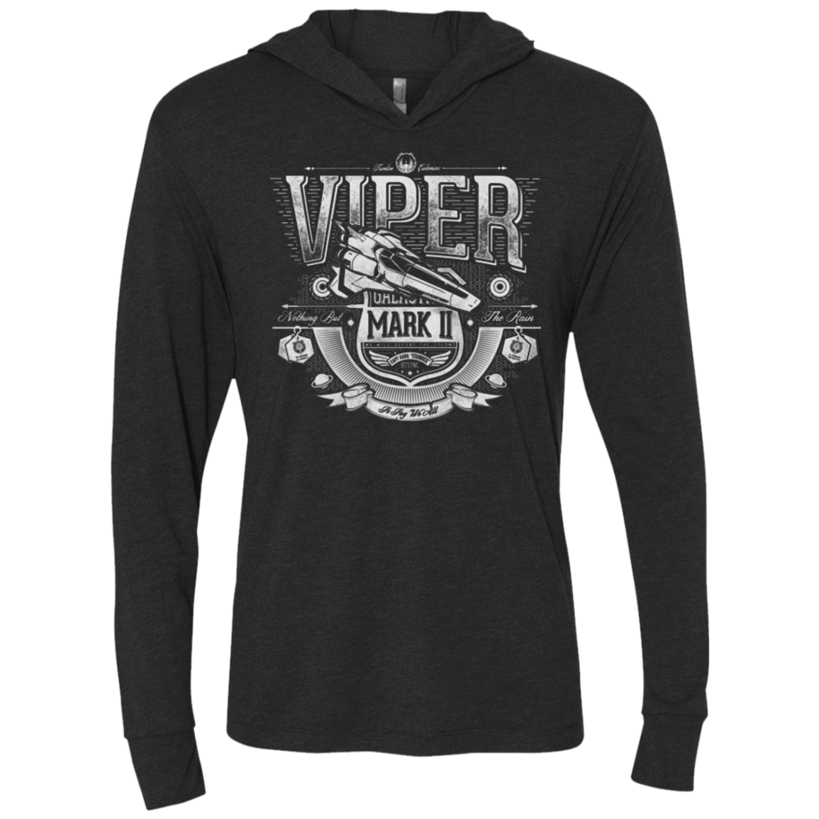 T-Shirts Vintage Black / X-Small Colonial Fighter Triblend Long Sleeve Hoodie Tee