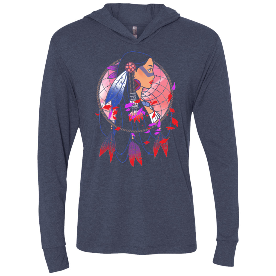 T-Shirts Vintage Navy / X-Small Colors of the Wind Triblend Long Sleeve Hoodie Tee